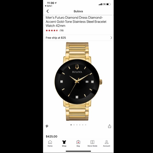 Bulova Men's Diamond-Accent Gold-Tone Watch